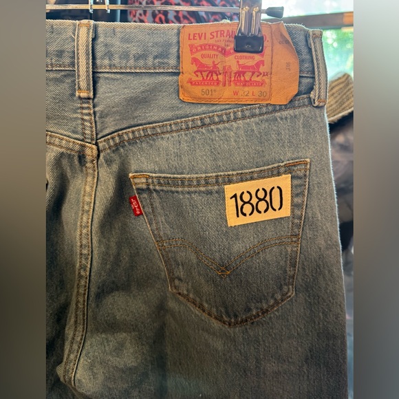 Free People Colorful Patchwork Straight Leg Jeans - Picture 13 of 16